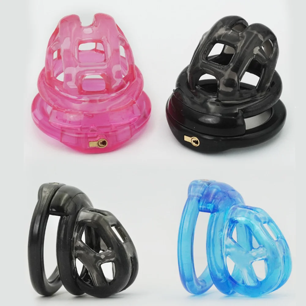 25New Male Chastity Cage Soft Rubber Chastity Lock Sissy with Four Size Rings Cheat Proof BDSM Adult Abstinence Sex Toys for men