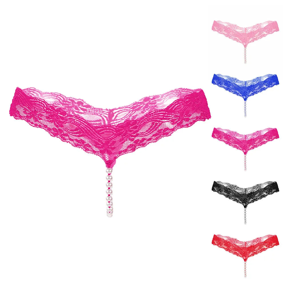 T-الظهر ثونغ سيور الملابس الداخلية الملابس الداخلية سراويل النساء G سلسلة مثير شفاف فو اللؤلؤ انظر من خلال ملابس خاصة #6