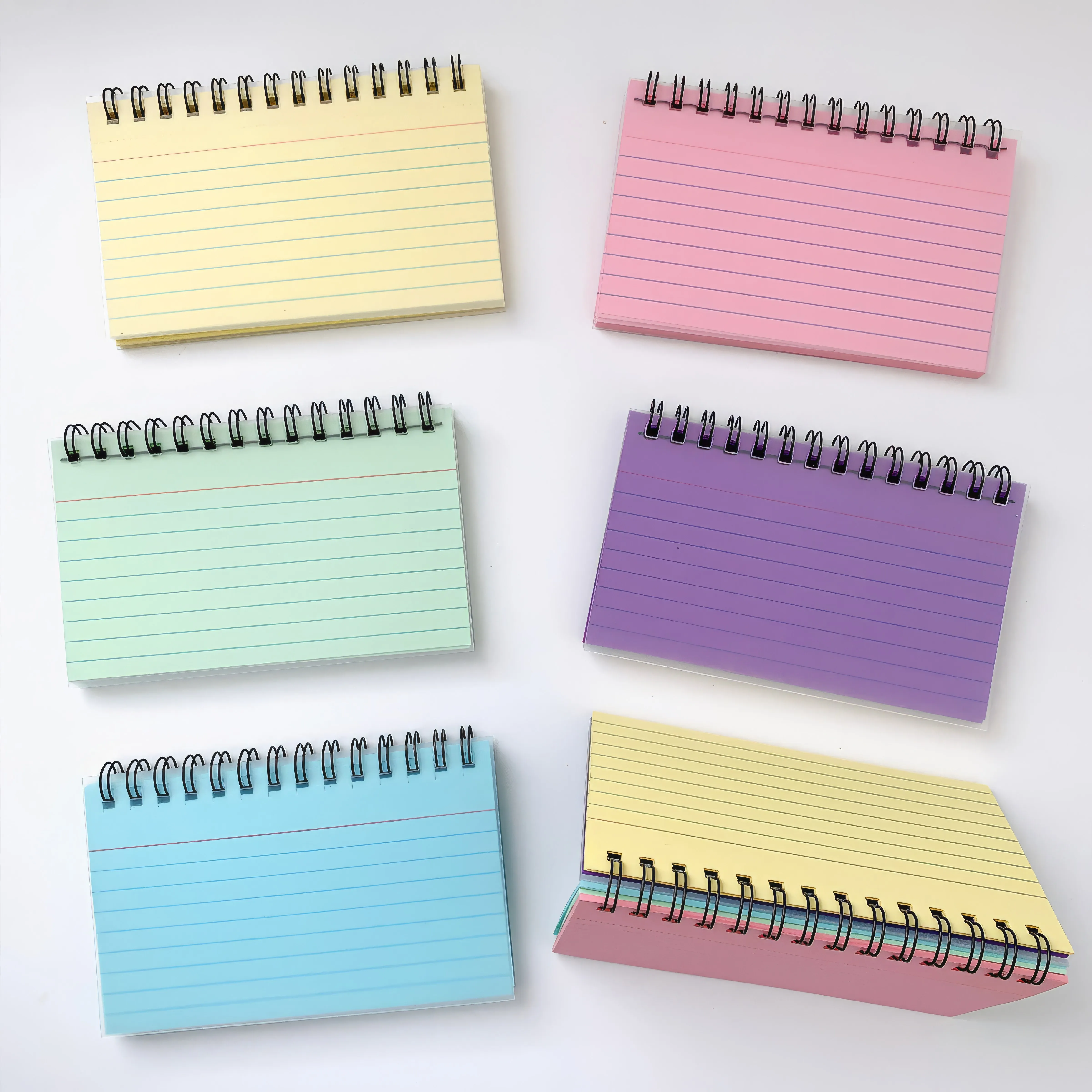 Colorful Tear-Off Card Notebook Coil-Bound with Lines for Creative Notes Office Memo Planning Portable Minimalist Design Notepad