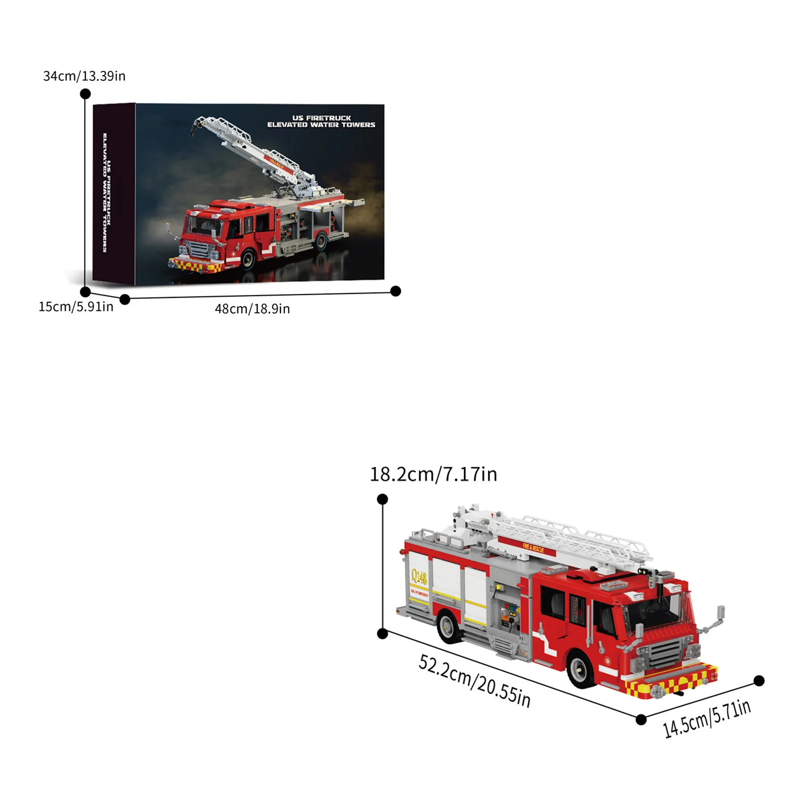 

3033PCS American Fire Truck MOC Building Blocks DIY Emergency Vehicle Model STEM Educational Decor Toy Kids Adults Birthday Gift