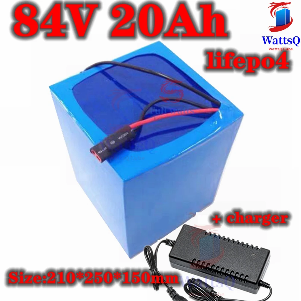 LiFePo4 84v 20Ah lithium battery pack 40A BMS lifepo 27S for inverter energy EV power supply motor ebike 2500W +5A charger