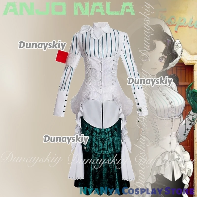 Reverse:1999 Juego Anjo Nala ssiPersonajes de salida con vestido verde blanco con peluca larga y rizada negra ssiTraje completo