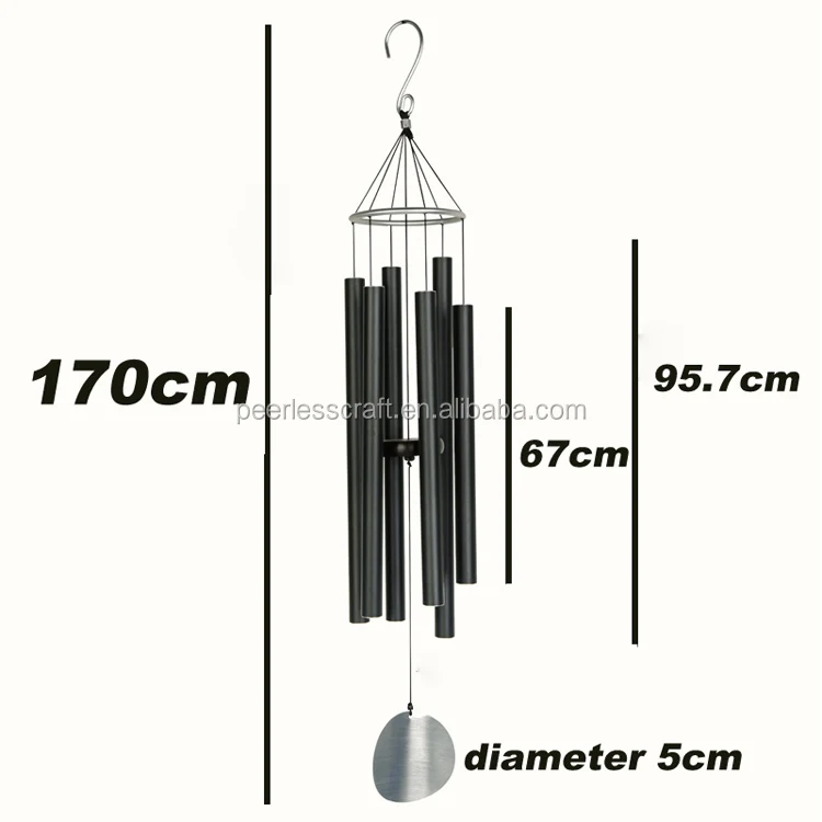 

65" 6 Tubes Black Metal Wind Chime