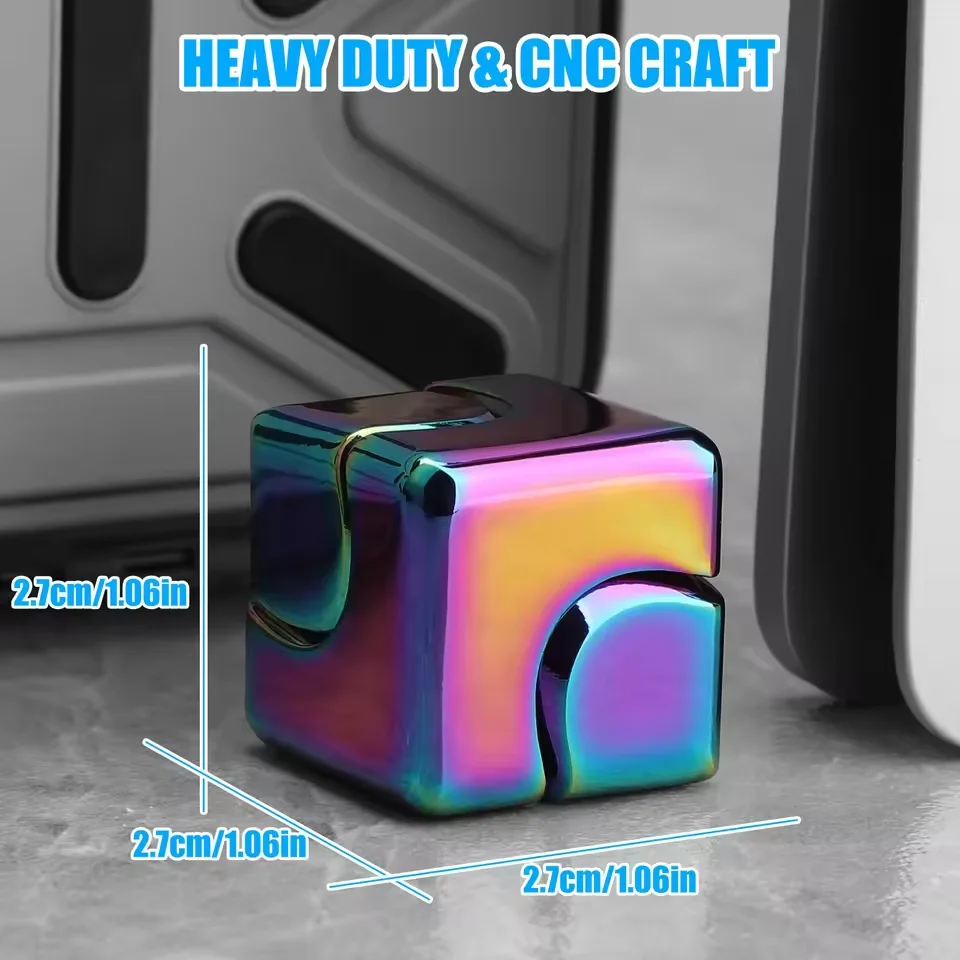 Cube en métal Spinner Fidget jouet bout des doigts Puzzle 3D Gyro Gear sensoriel Anti-Stress soulagement jeux éducatifs pour adultes