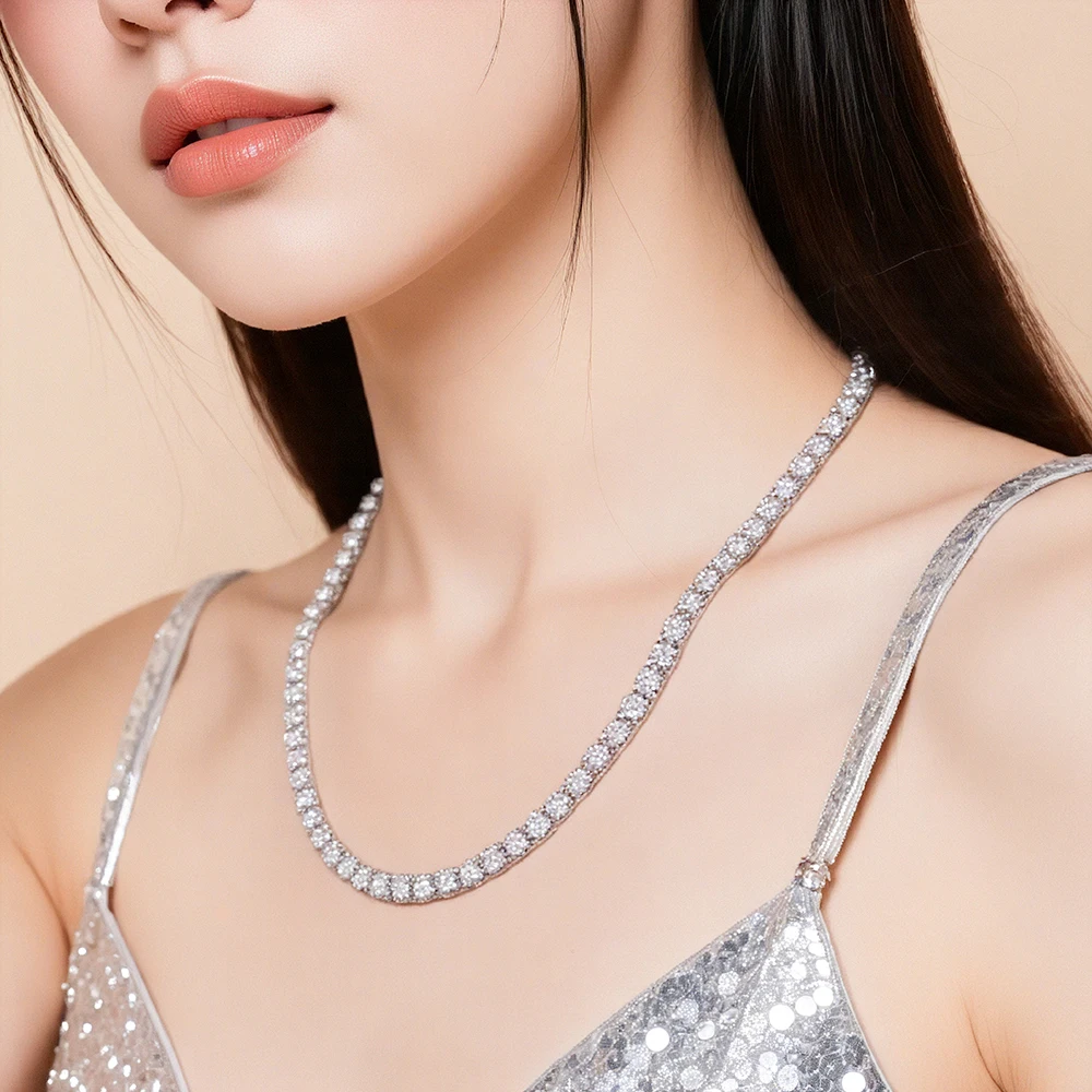 Mishang Jewelry Round Lab Grown Diamonds Necklaces Platinum PT950 Diamond Pendant For Woman Girls In Stock MSN-889
