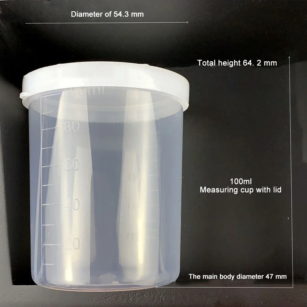 10PCS Measuring Cup With Lid Transparent Plastic Graduated Measuring Cup 30/50/100ml Used In Kitchen Or Laboratory