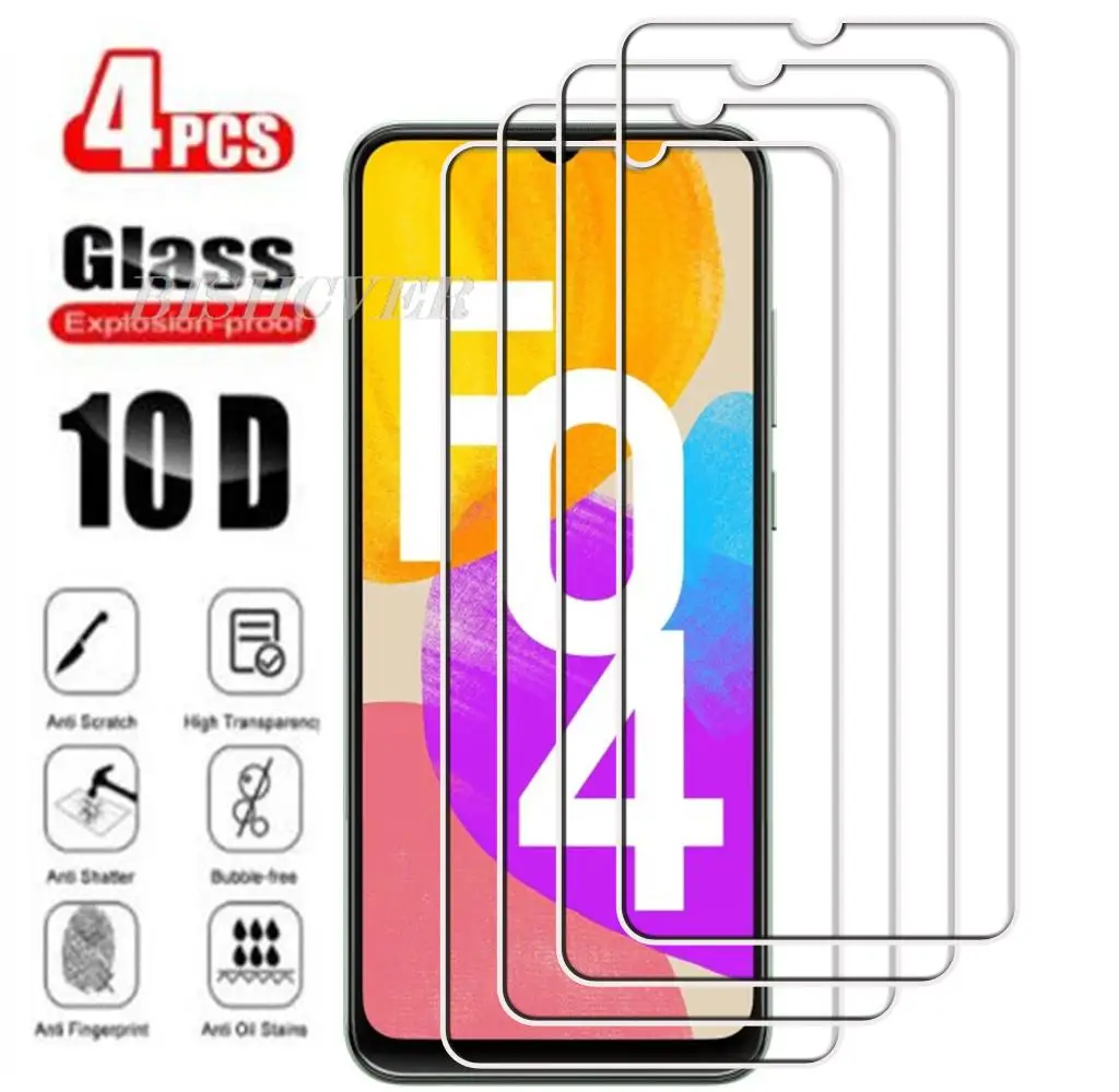 4Pcs Tempered Glass For Samsung Galaxy M54 A24 A14 A34 A54 A04 A04E M04 F04 Screen Protector Protective Glass Film