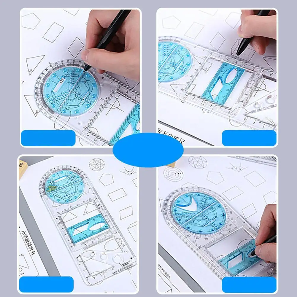 Multifunctional Geometric Ruler Geometric Drawing Template Measuring Tool For School Student Office ArchitectureRule