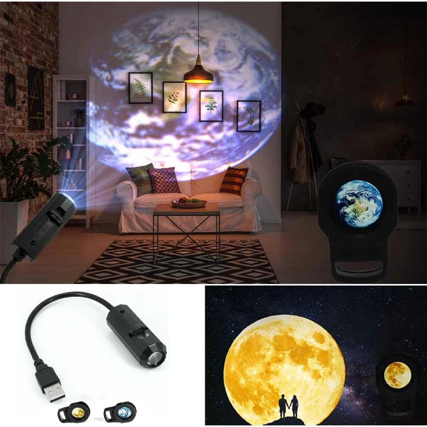 Mini USB LED Star Light Projector for Bedroom, Beautiful and Romantic Room Atmosphere Lighting, Perfect Wall Decor and Thoughtfu