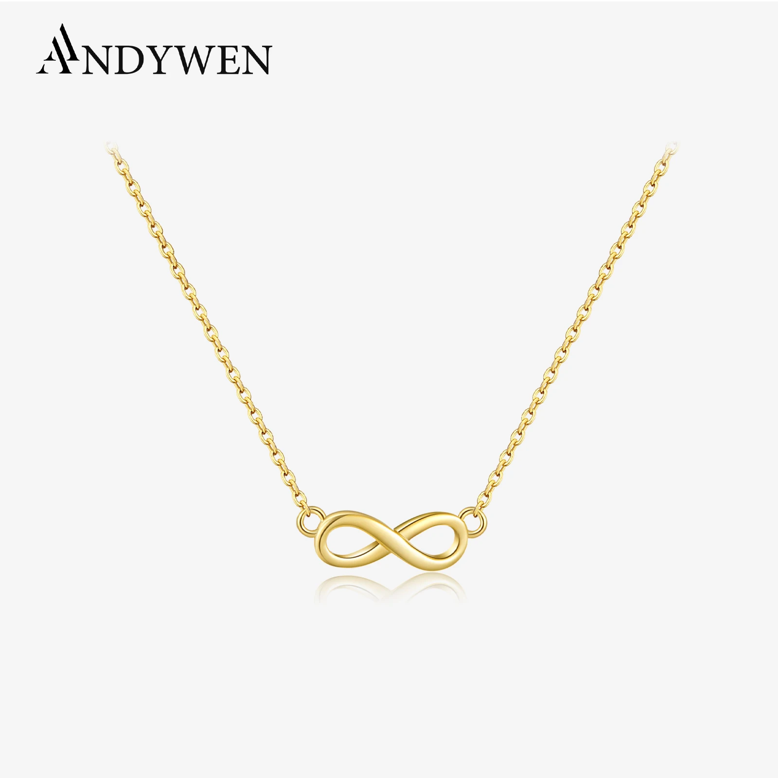 ANDYWEN 925 Sterling Silver Gold Best Friendship Pendant Charm Luxury Chain Necklace 2021 Women Women Wedding Jewelry Gift