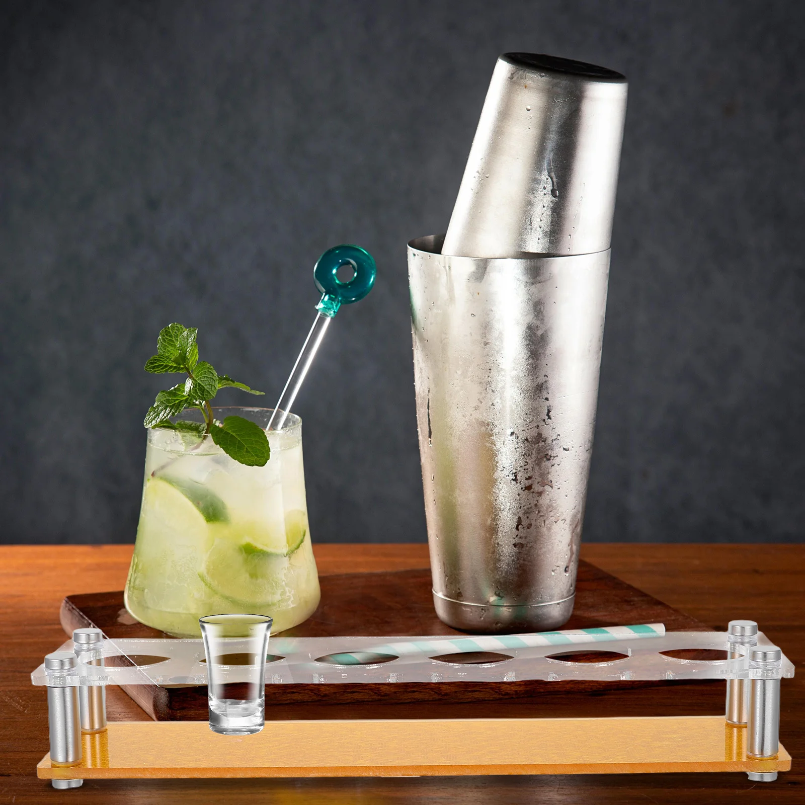 

Transparent Acrylic Beer Glass Rack Shot Glass Holder Organizer Stand Desktop Cup Storage for Home Bar Ktv Glasses Holder Stand