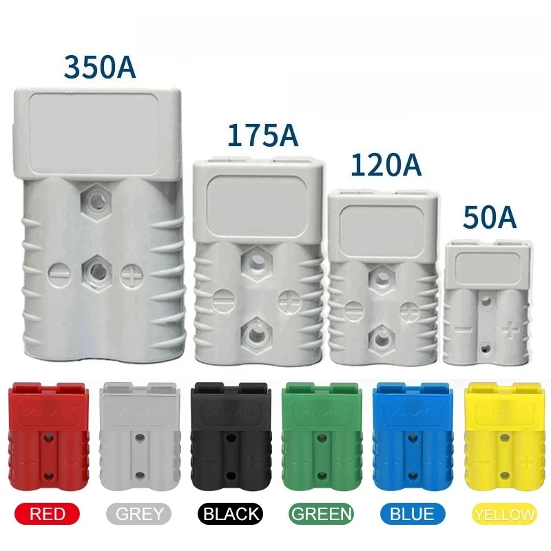 

10Pcs Anderson Style Quick Connector 50A 120A 175A 350A Battery Charging Plug Bipolar Copper Silver Plated High Current