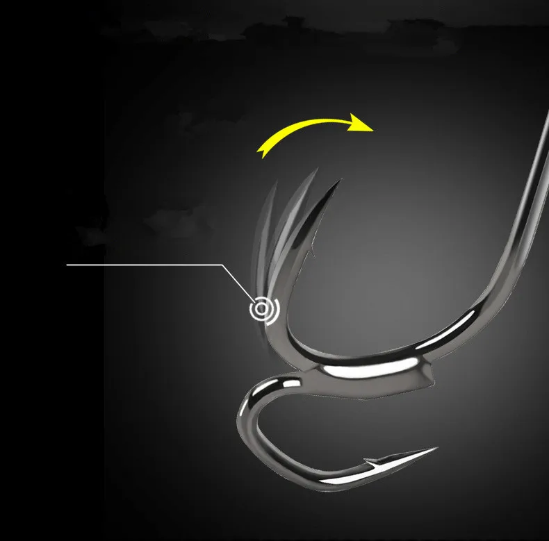 Nouveau Double crochet haute qualité hameçon avec barbe pas facile à tomber 10 pièces/sac 5 #   6 #   7 #   8 #   9 #   10 #   Hameçon de pêche pour matériel de pêche