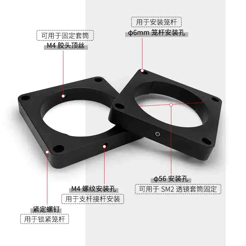 60mm Cage Plate Fei56mm Limit Hole for Fixing M4 Thread on the Side of SM2 Lens Sleeve