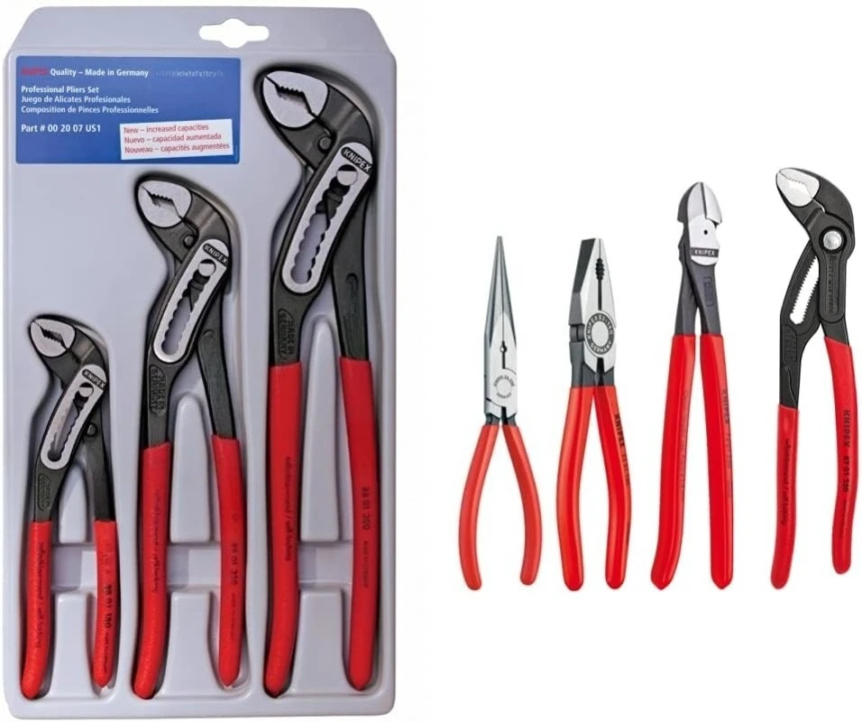

Alligator Pliers Set (7, 10, & 12) (002007US1) + Combination Cutter and Needle Nose Pliers 4-Piece Set