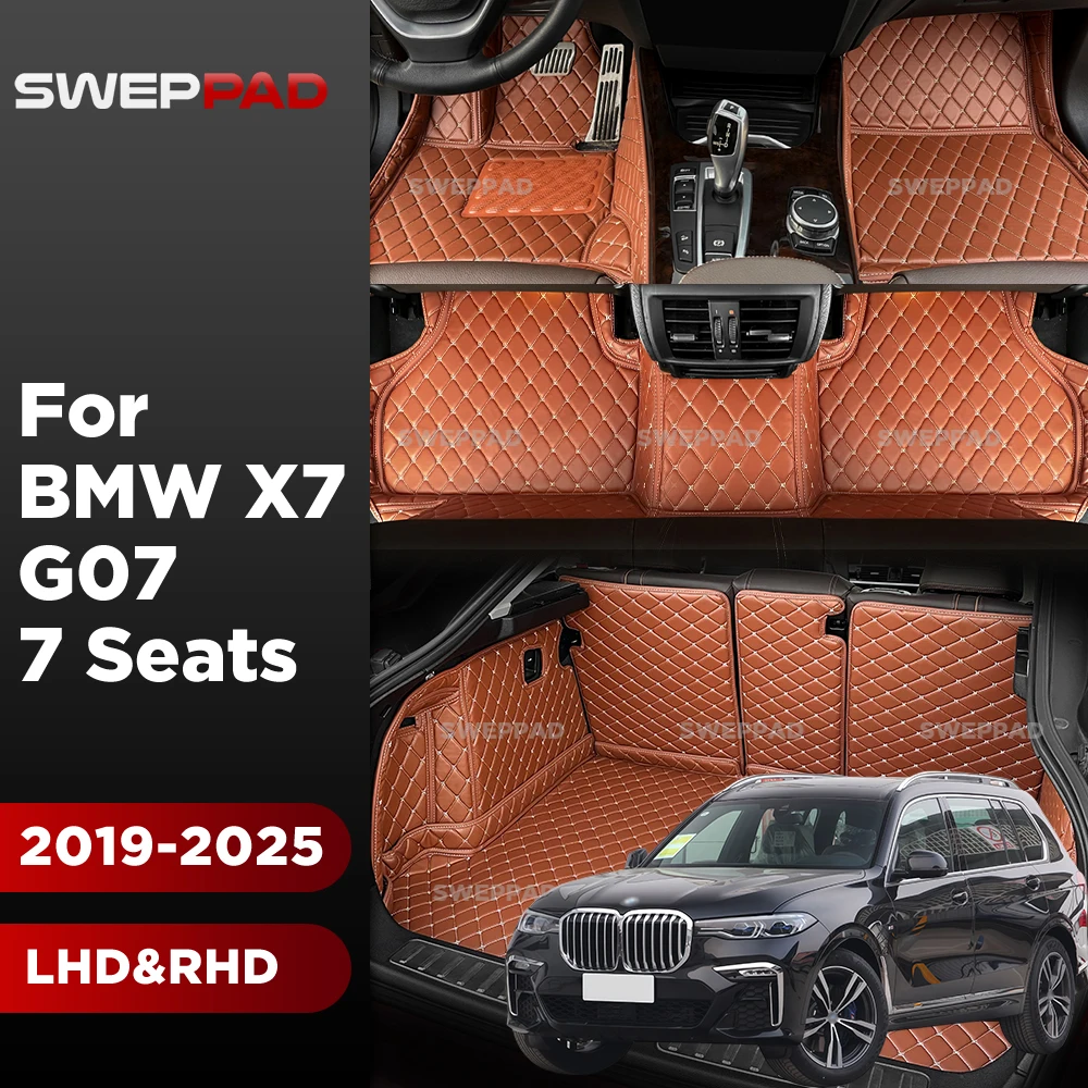 Car Floor Mats For BMW X7 G07 7 Seats 2019-2025 24 23 22 Trunk mat Cargo Liner Protection Carpet Custom Floor Liners Accessories