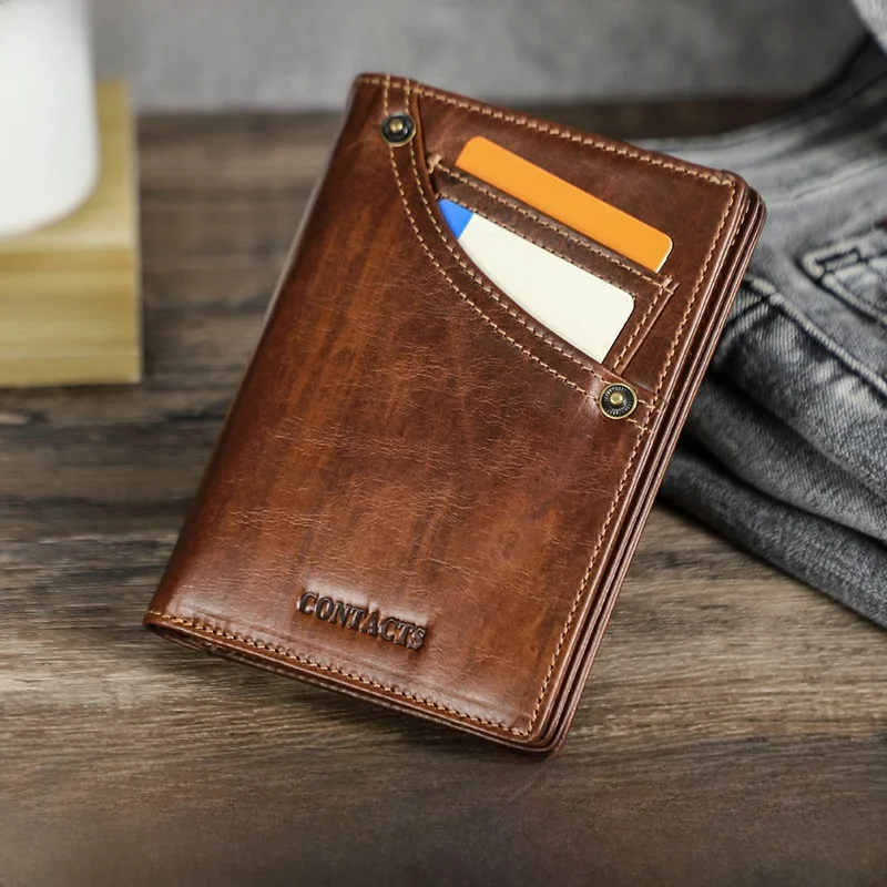 ブラックエンジェル-rfid-盗難防止ショートウォレット-トップレイヤー牛革-色変更可能-マルチカードスロット-本革クリップ
