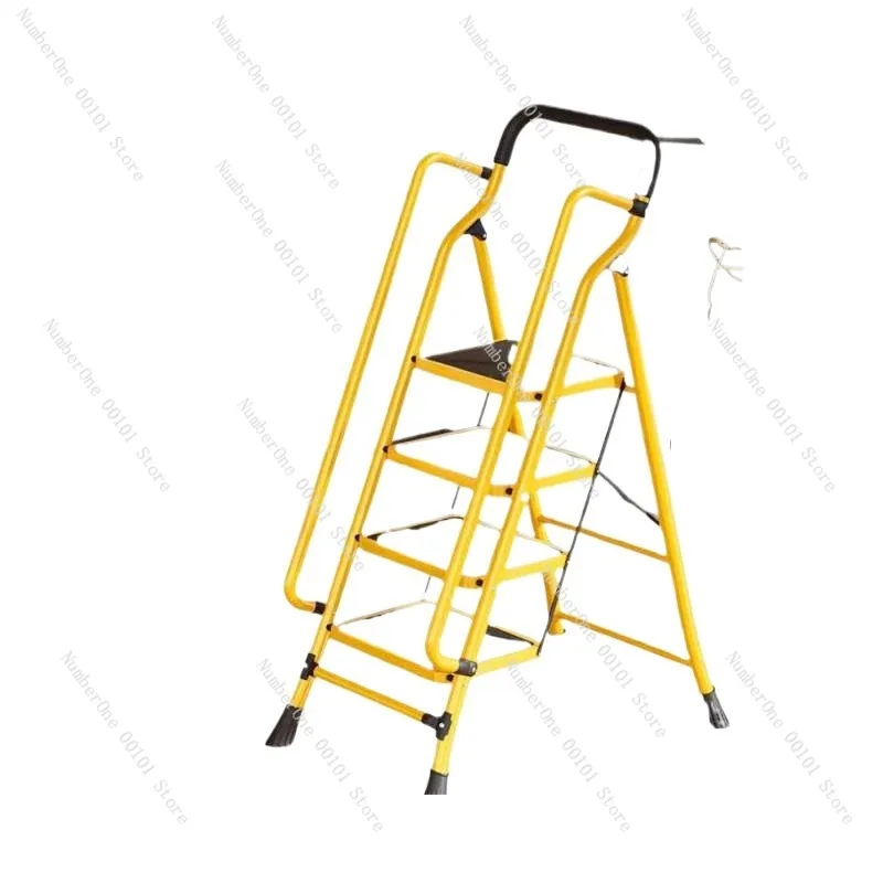 سلم تسلق تلسكوبي قابل للطي منزلي، سلم متسع ومستقر ومقوى متعدد الخطوات على شكل حرف A، خيار من أربع خمس وستة خطوات #1