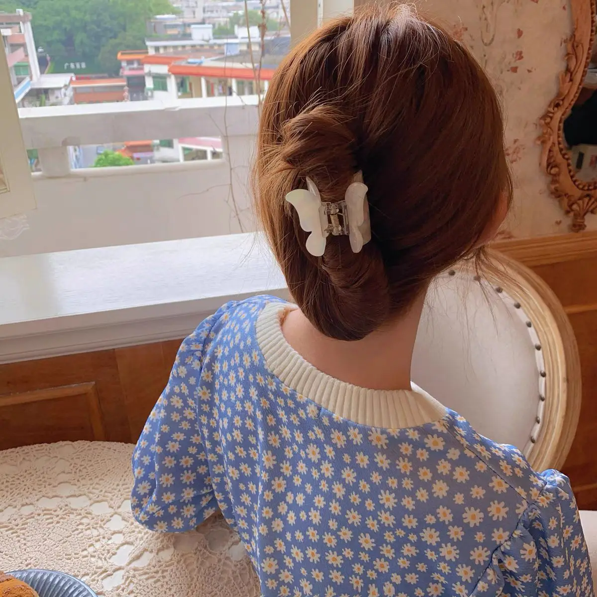 

Заколка для волос-бабочка весна-лето - элегантный французский ацетатный коготь для женщин