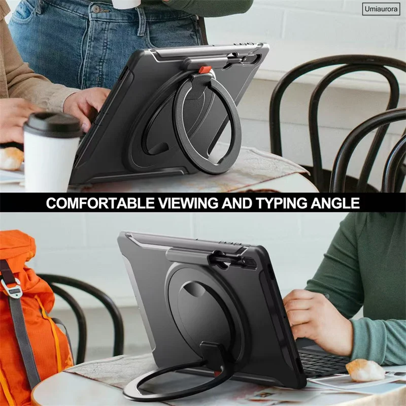 

Для Samsung Tab S8 S9 S10 Ultra 14,6-дюймовый SM-X920 SM-X910 SM-X900 Противоударный силиконовый чехол для ПК-планшета с кольцом-подставкой Armor Funda