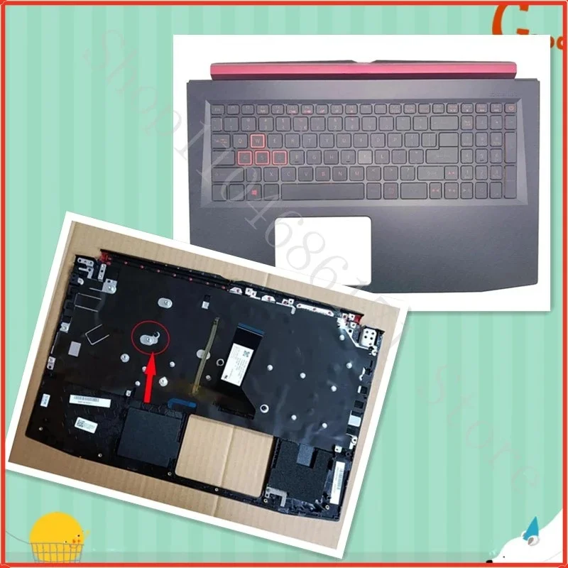 L Upper Cover backlight Keyboard for  Nitro 5 AN515-53 51 N16C7 N17C1 6B.Q3ZN2.001 Laptop Palm Rest Case