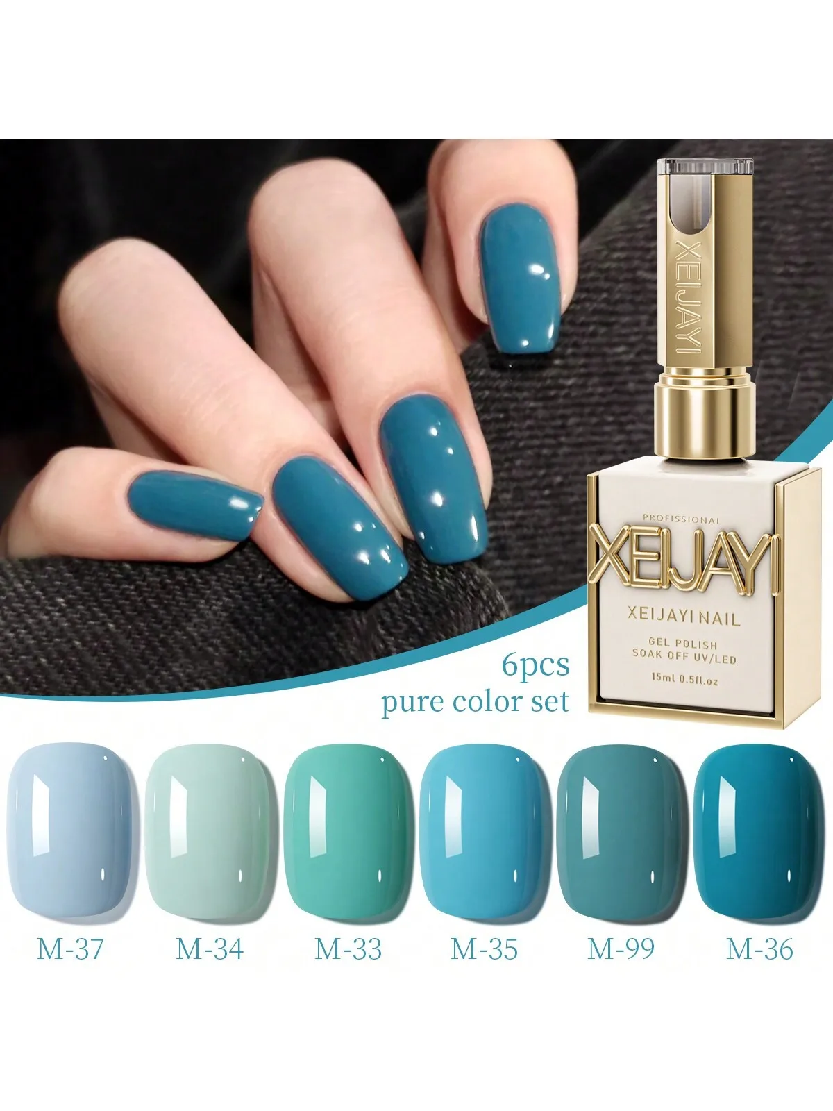 

6pcs/Set 15ml Gel Nail Polish Set Fall Shine Finish Semi Permanent Glitter Sequins Nail Polish Set Kit Soak Off Uv Varnish Nail