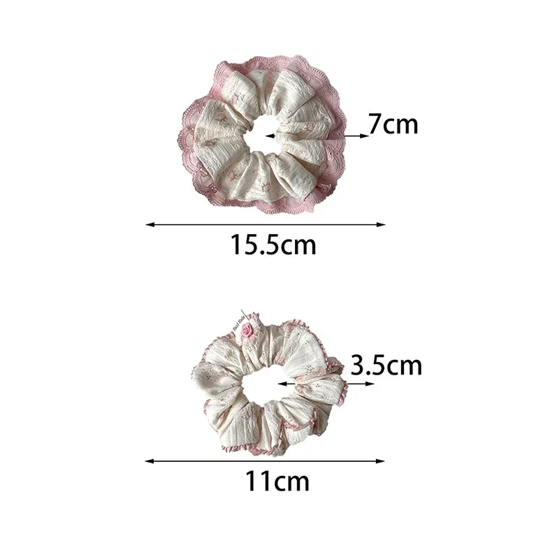 Franse zoete balletstijl kant bloem hoofdband stof scrunchies paardenstaart houder haarbanden Koreaanse schattige meisjes haar touw hoofddeksels