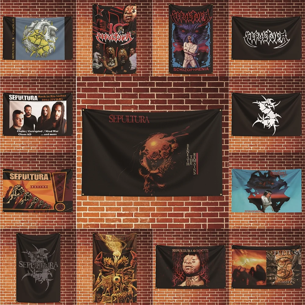Sepultura Music Flag Banner For Fan Cave Watch Party Tailgate Gathering Indoor Outdoor Backyard Home Festival Ornament Supply
