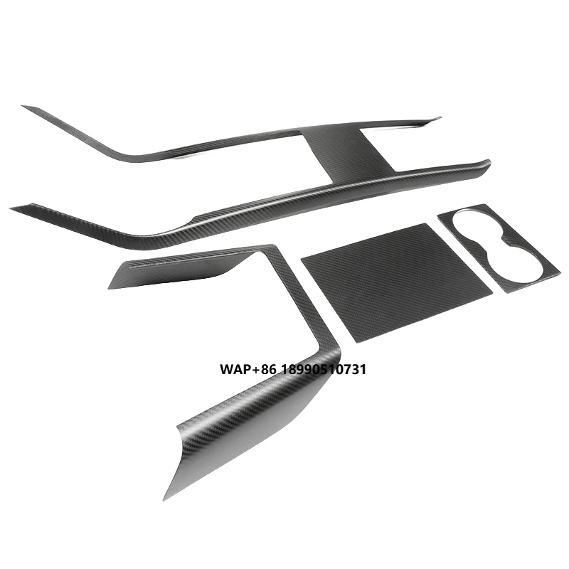 

For Model S X Carbon Fiber Integrated Center Console Saddle Design Cup Holder Center Console Storage Wireless EV Charging