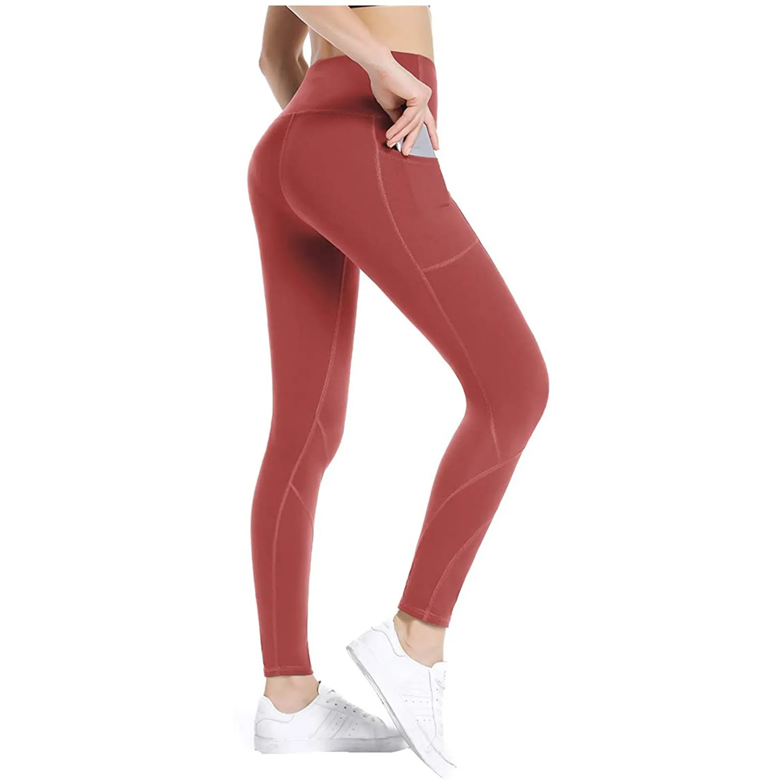 Pantalones de Yoga, mallas con bolsillos para mujer, cintura alta, ajustados, deportivos, de secado rápido, transpirables, para entrenamiento, correr, pantalones elásticos