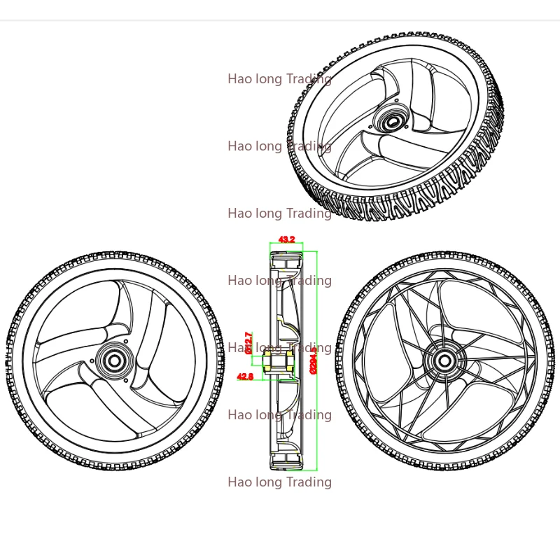 Imagem -06 - Roda Traseira do Cortador de Grama de 294 mm para Husqvarna Mcculloch 5324035 09 5324327 49 532403509 532432749