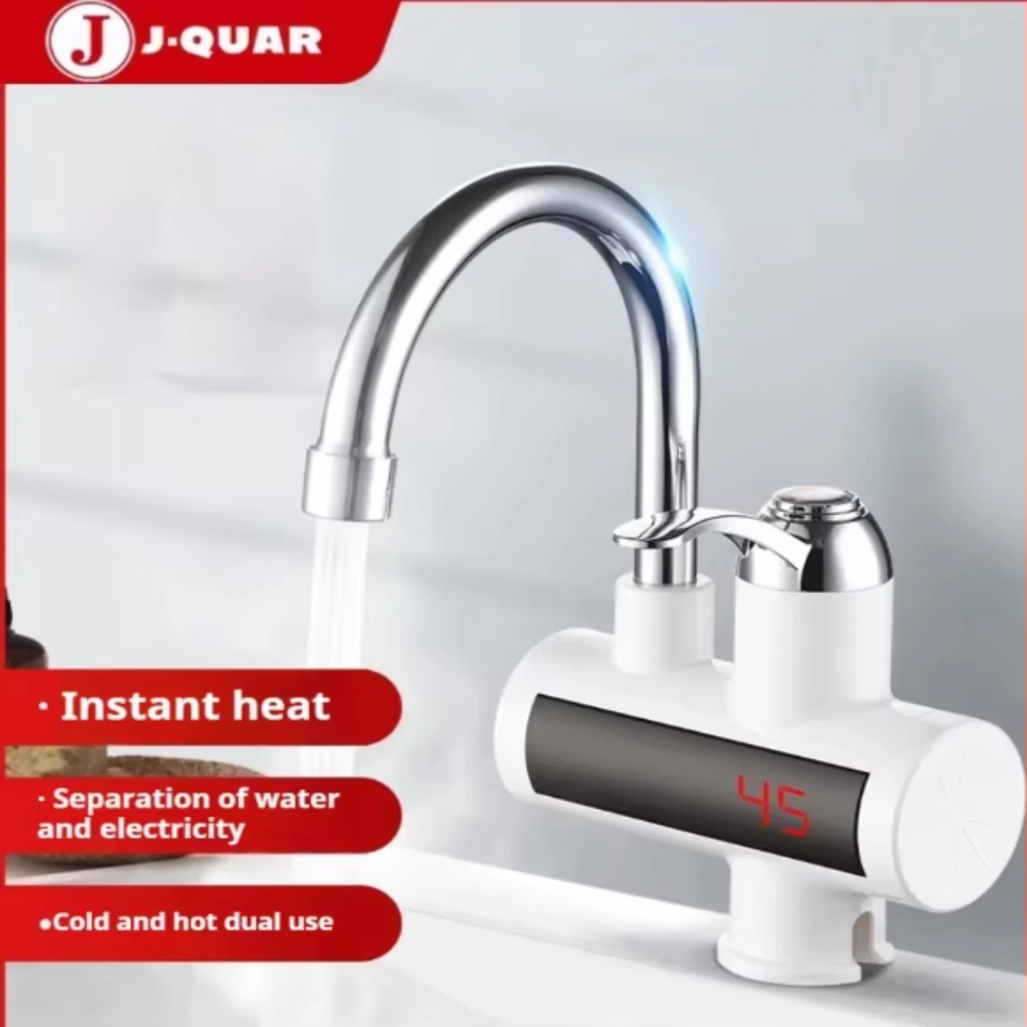 Instant Hot Rotating Fast Heating Faucet with Display for Shower Water Heater