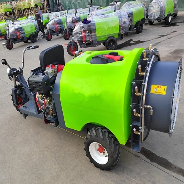 Tricycle riding orchard sprayer wind delivery fog 300 liters riding fruit tree sprayer