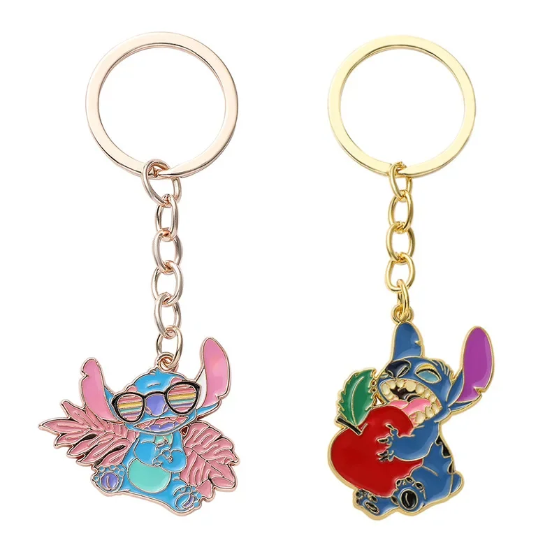 

Cartoon Disney Stitch Keychain Cute Girl Bag Pendant Exquisite Alloy Figurine Keychain Cartoon Keychain Bag Pendant
