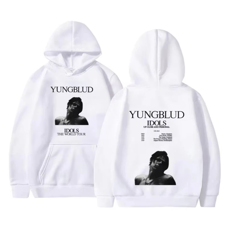 Singer Yungblud IDOLS The World Tour 2025 men 's hoodie casual Hip Hop men' s retro hoodie