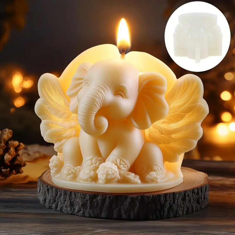 

Крылья слона, свеча, силиконовая форма, милая улыбка, летающий слон, смоляная форма, крылья слона, цементные гипсовые формы, Рождественский подарок