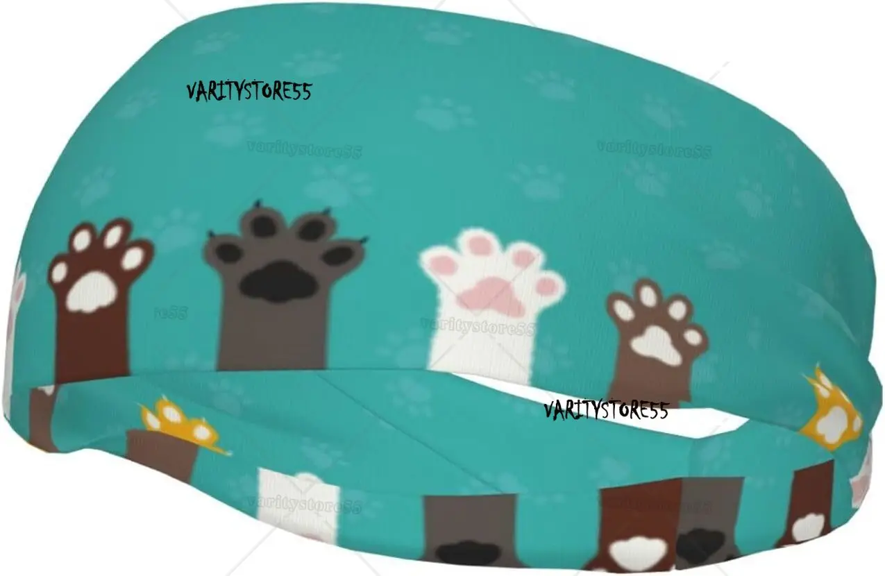 

Faces of The Cat Print Sports Headband for Men Wome Reused & Washed Mens Headband Sweat Bands for Running Yoga Fitness Workout