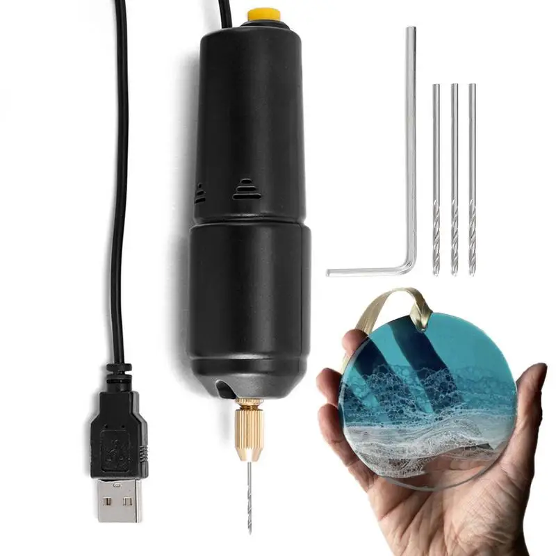 Small Drill For Crafts Electric Drill Bit USB Handheld Drill Rechargeable Portable Drill Electric Handheld Drill Multi-Purpose