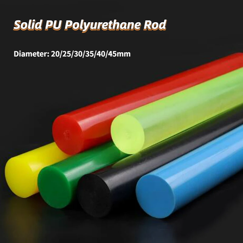 

Multiple Colors Solid PU Polyurethane Rod Dia 20/25/30/35-45mm Long 500mm Beef Tendon Plate Elastic Stretch Sticks Plastic Rod