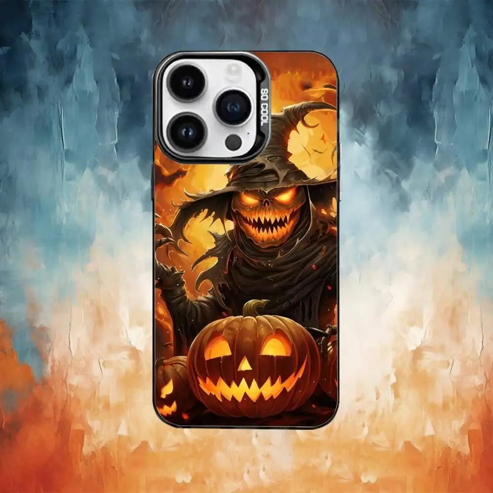 Casing Ponsel Labu Untuk iPhone17,16,15,14,13,12,11 Plus,Pro Max Hitam Candy Matte Tahan Banting