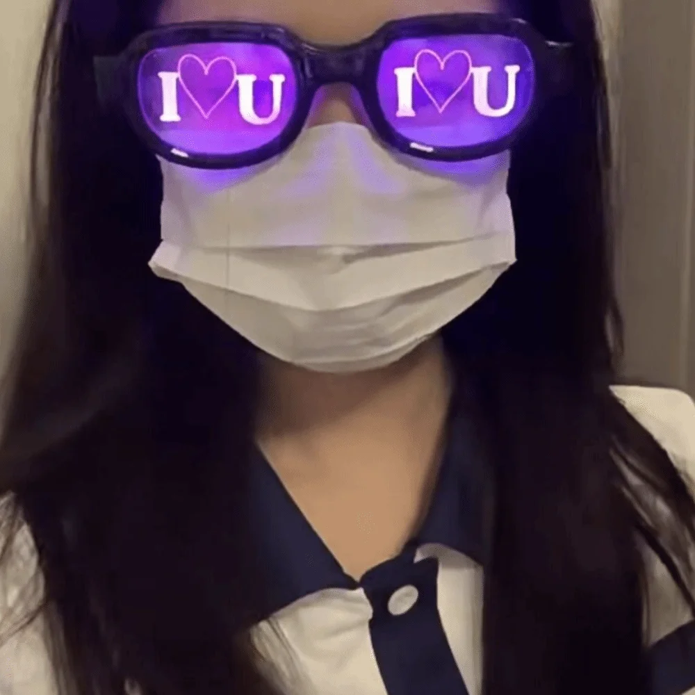 Special Effect LED Glasses Glowing Neon Sense of Technology Luminous Eyewear Red Eyes Flashing Light Flash Eye Glasses Cosplay view 4