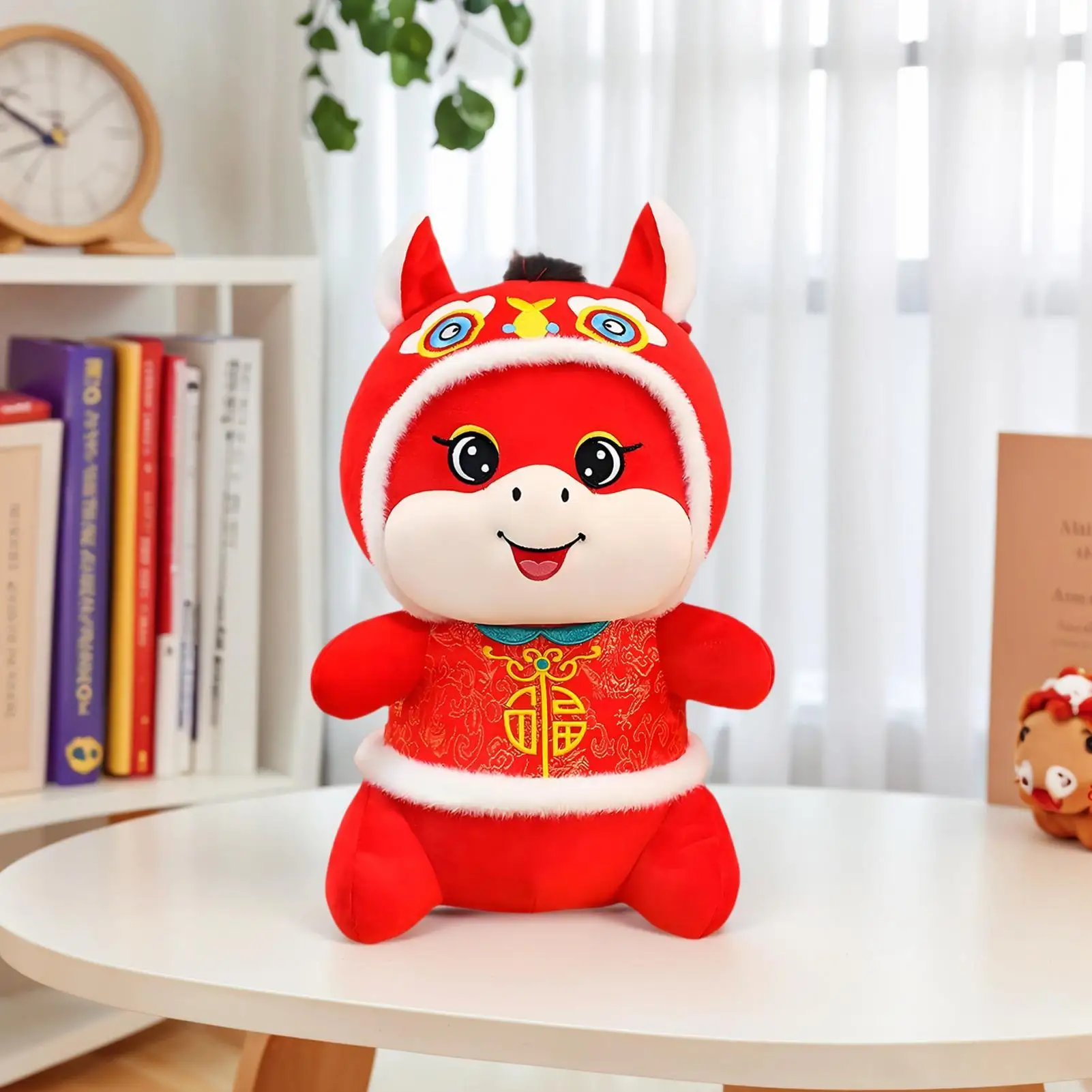 Chinees Nieuwjaar Paard Pluche Pop Cartoon Chinese Dierenriem Pony Paard Jaar Lucky Mascotte Knuffels Lente Festival Decoratie Cadeau