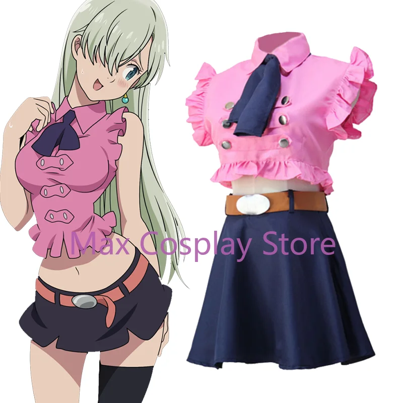 Max Cos Anime Cosplay Elizabeth Liones Cosplay Costume Earrings Outfits Halloween Woman Girls Dress Custom Made - view 2