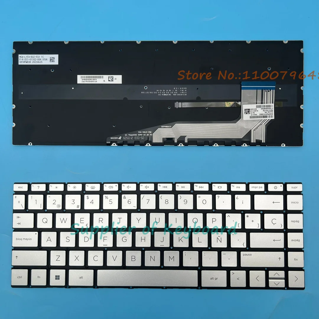 

English/Spanish/UK/French Keyboard For HP Pavilion Aero 13-BE 13-be0755ng 13-be0034na 13-be0227od TPN-W152 13-be0500la Silver