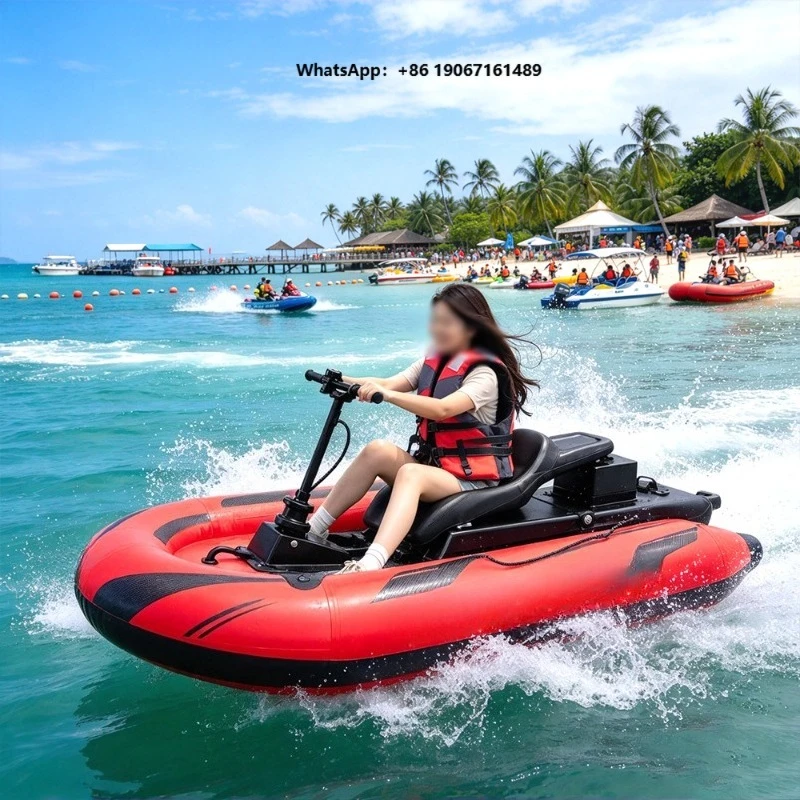 New Model Fiberglass Corrosion Resistant Endurance 2 Seats Electric and Fuel Powered Go Kart Boat Water Amusement t001