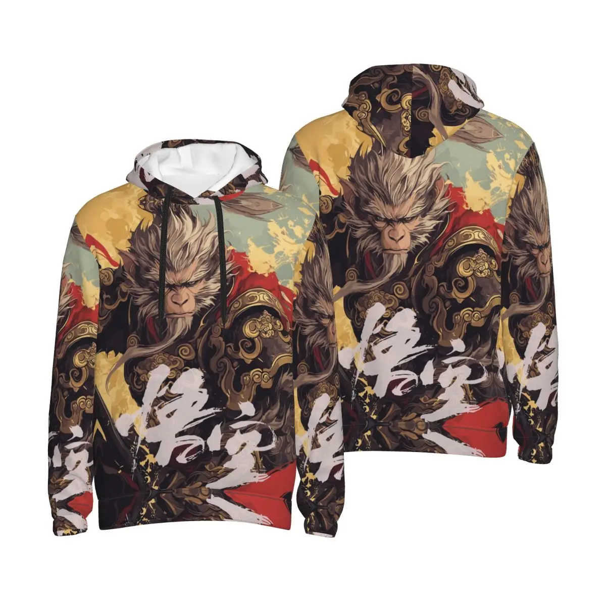 

Black Myth Wukong Hoodie For Men Women Pullover Long Sleeve Sweatshirts Drawstring Hooded Shirt with Kanga Pocket