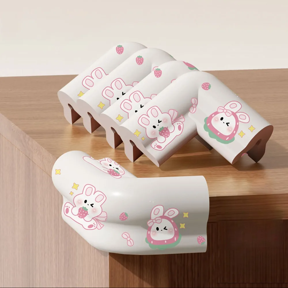 

5Pcs Cartoon Pattern Desk Edge Guard Corner Self-adhesive Baby Safety Anti Collision Cushion Soft Thickend Wall Corner Protector
