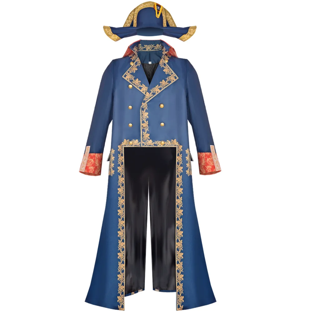 18Th 19th Medieval Century Napoleon Cosplay Bonaparte Costume French Emperor Cosplay Military Uniform Hat Coat Pants Full Suit