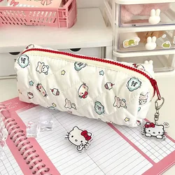 Nuovo Hello Kitty pencil case Kawaii Sanrio astuccio di grande capacità Kt Cat cosmetic bag forniture per studenti regalo di cancelleria per gi