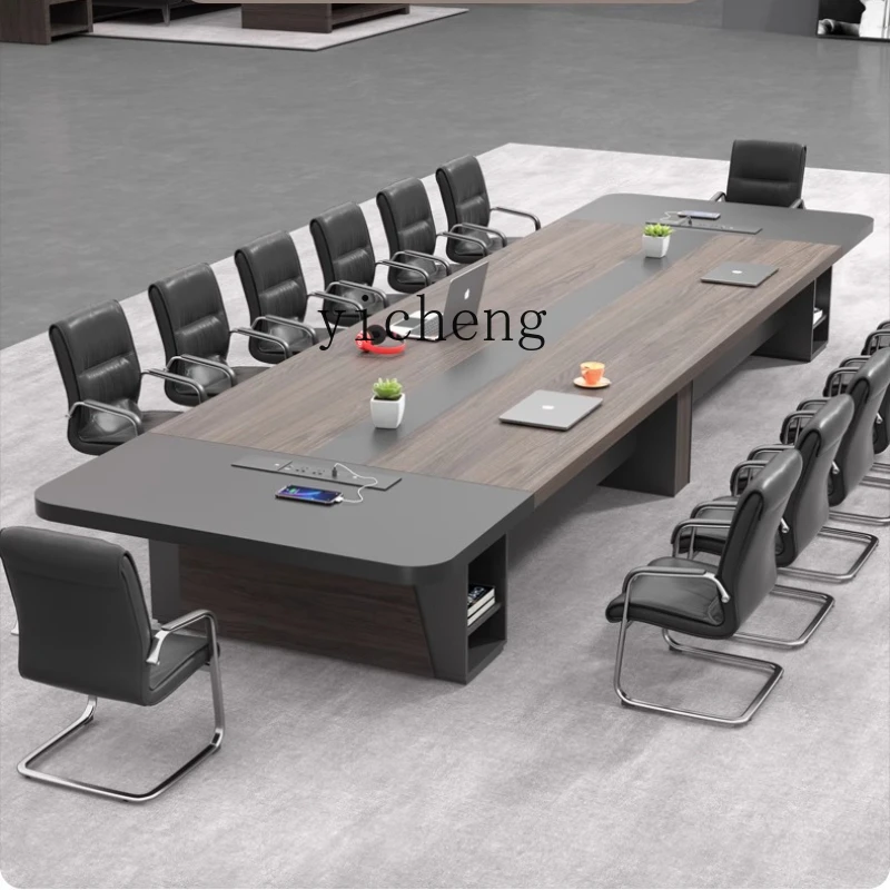 

XL office conference table long table simple modern long conference room table and chair combination furniture